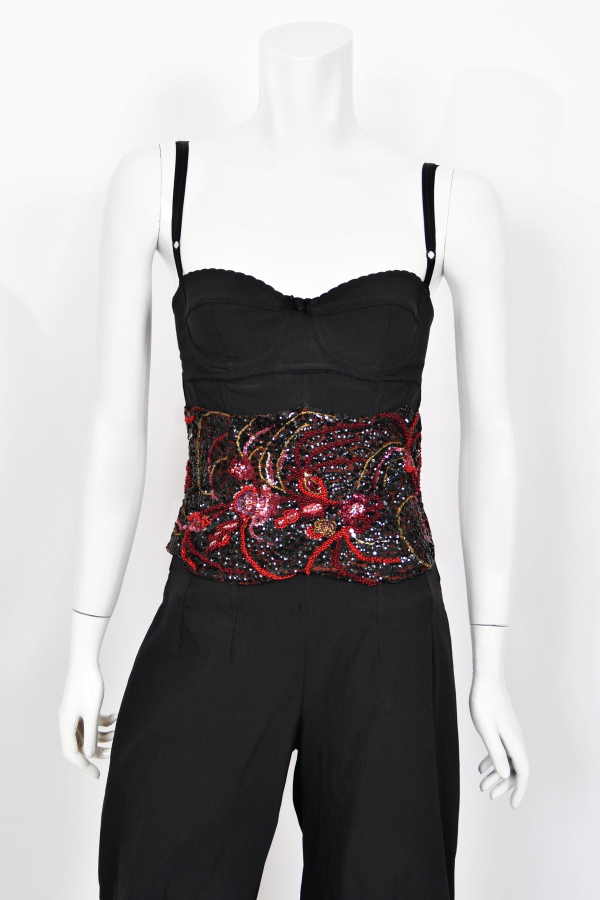 1999 Dolce &amp; Gabbana Custom Couture for Whitney Houston Beaded Bustier Jumpsuit