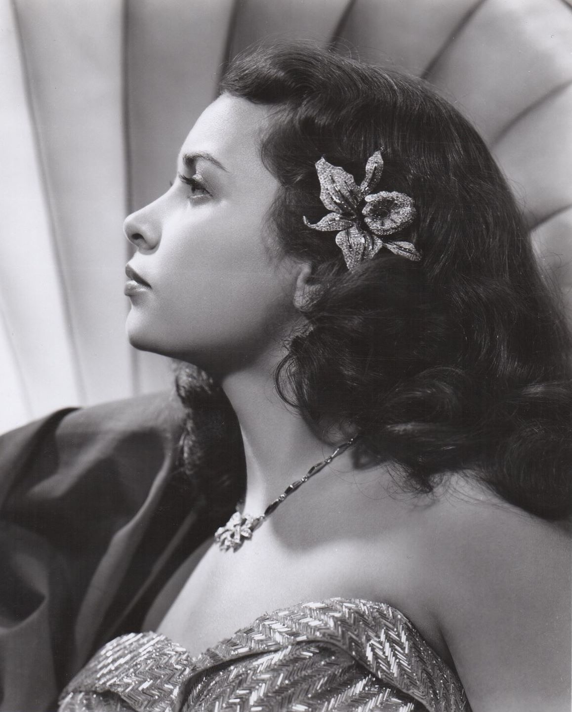 1950's Custom Couture Fully Sequin Pink Ombré Rhinestone Hourglass Gown w/ Gloves