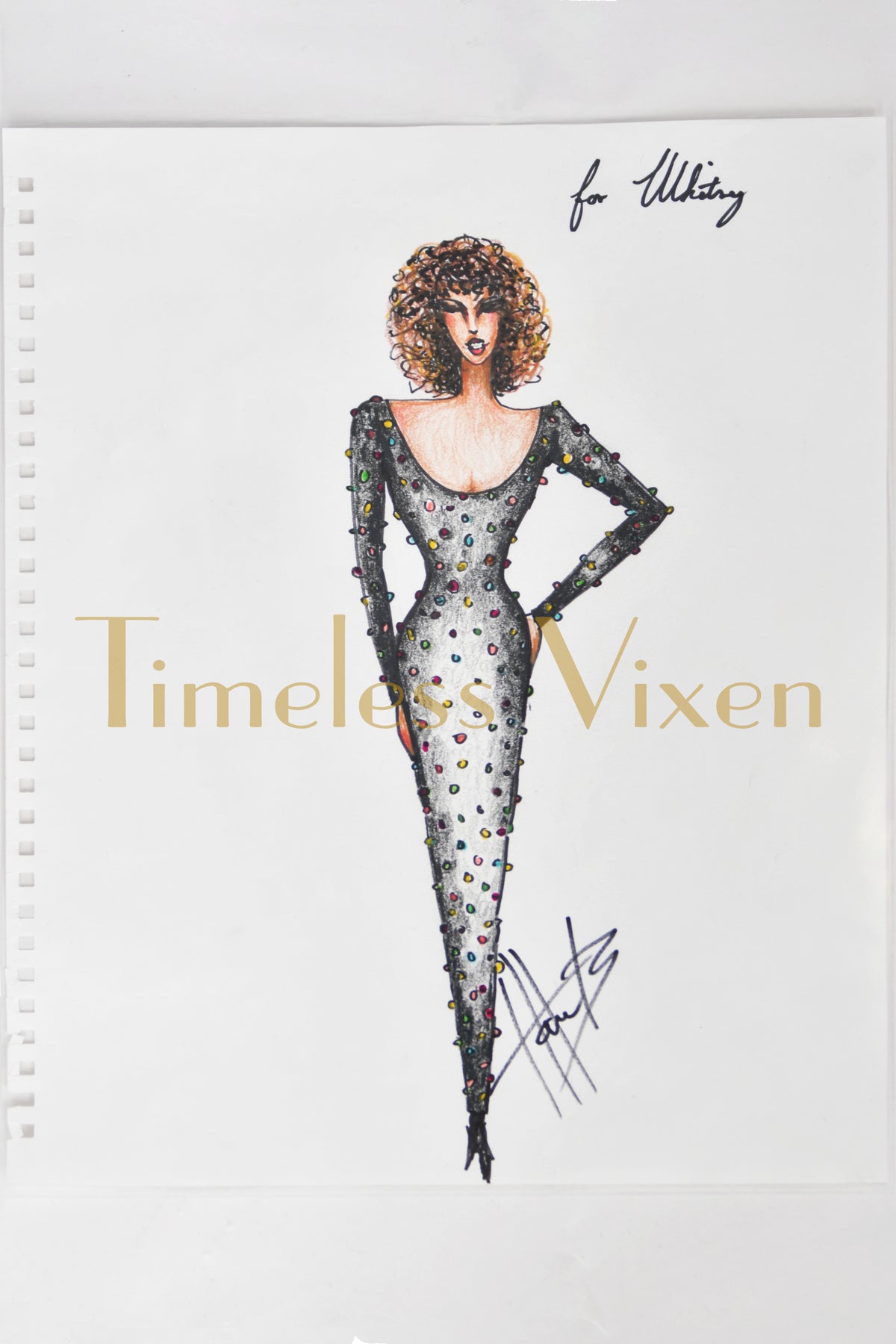 1990 Marc Bouwer for Whitney Houston Custom Couture 'Jellybean' Bodycon Gown