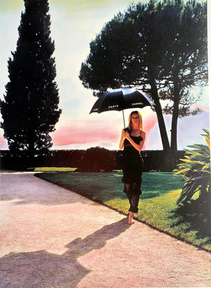 1994 Chanel by Karl Lagerfeld Cruise Collection Sheer Black Lace Ruffle-Trim Lingerie Gown