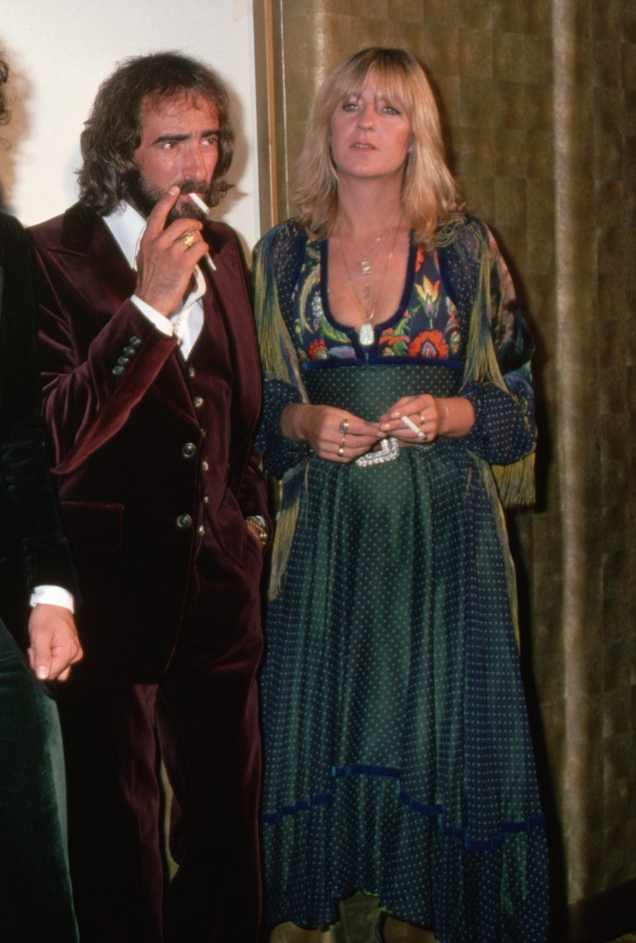 1975 Thea Porter Couture Ivory Silk Embroidered Floral Billow-Sleeve &#39;Gypsy&#39; Dress