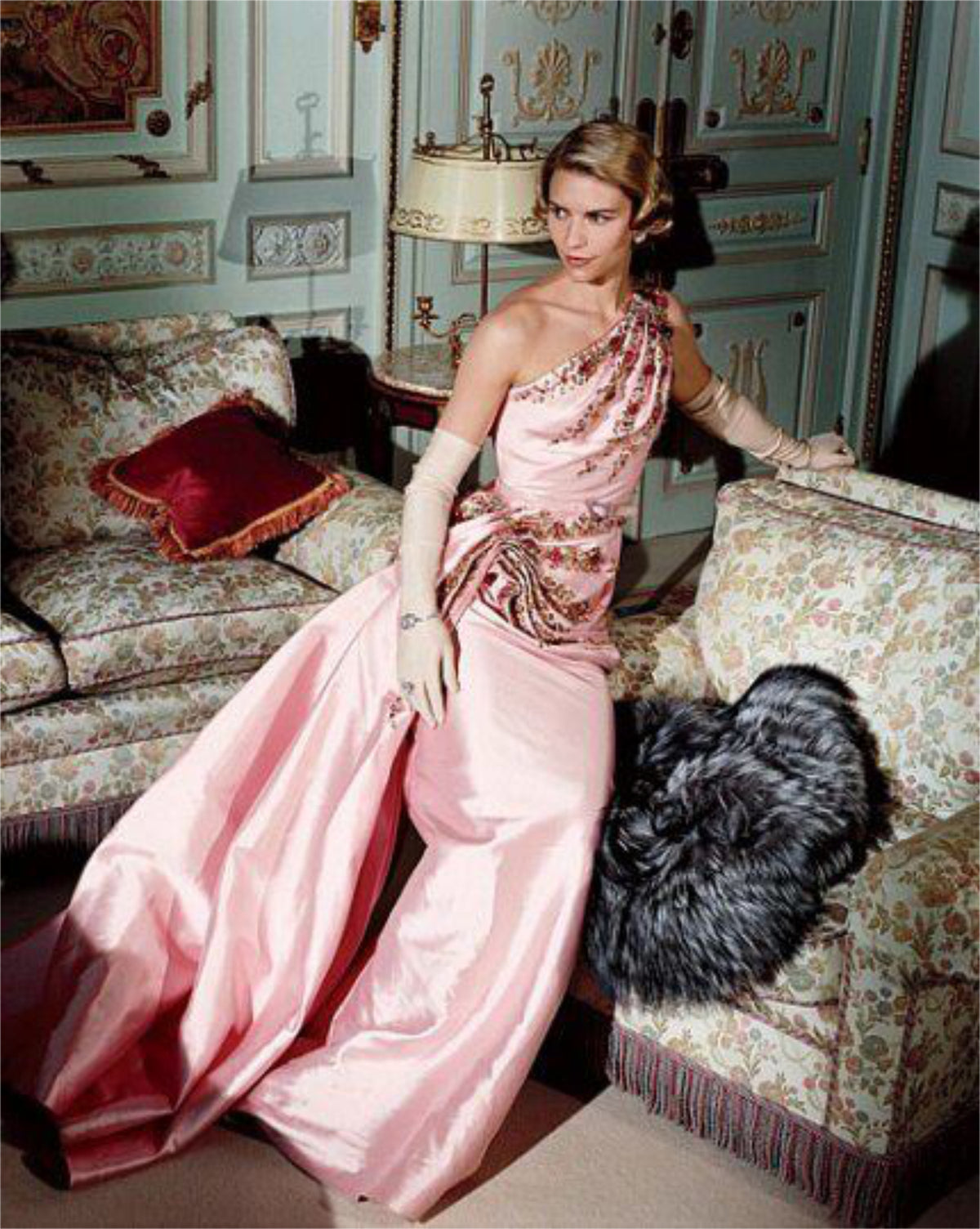 2007 Christian Dior by John Galliano Beaded Pink Silk Asymmetric Sculptural Gown