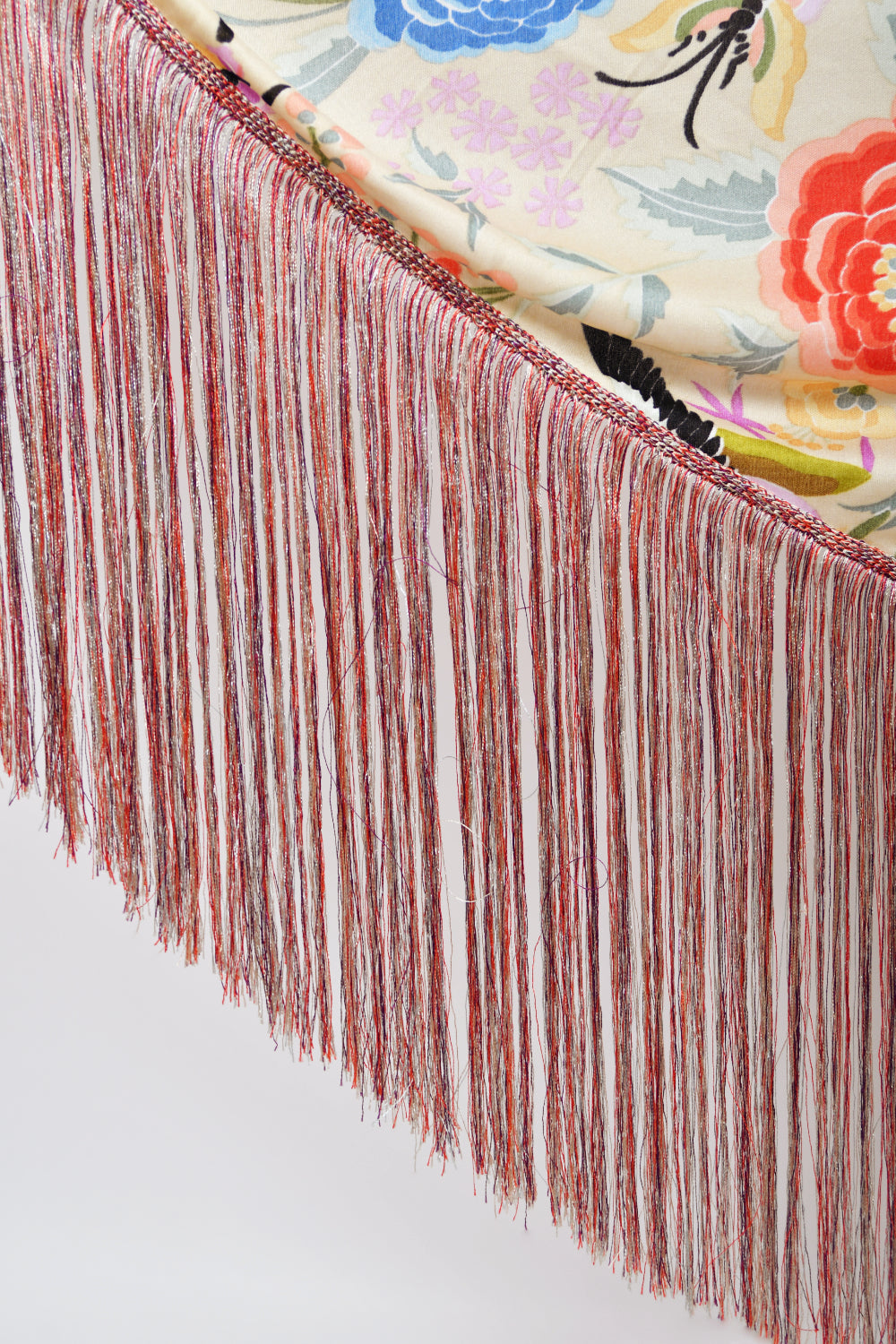 1971 Missoni Couture Colorful Floral Bird Print Silk-Jersey Caftan Gown