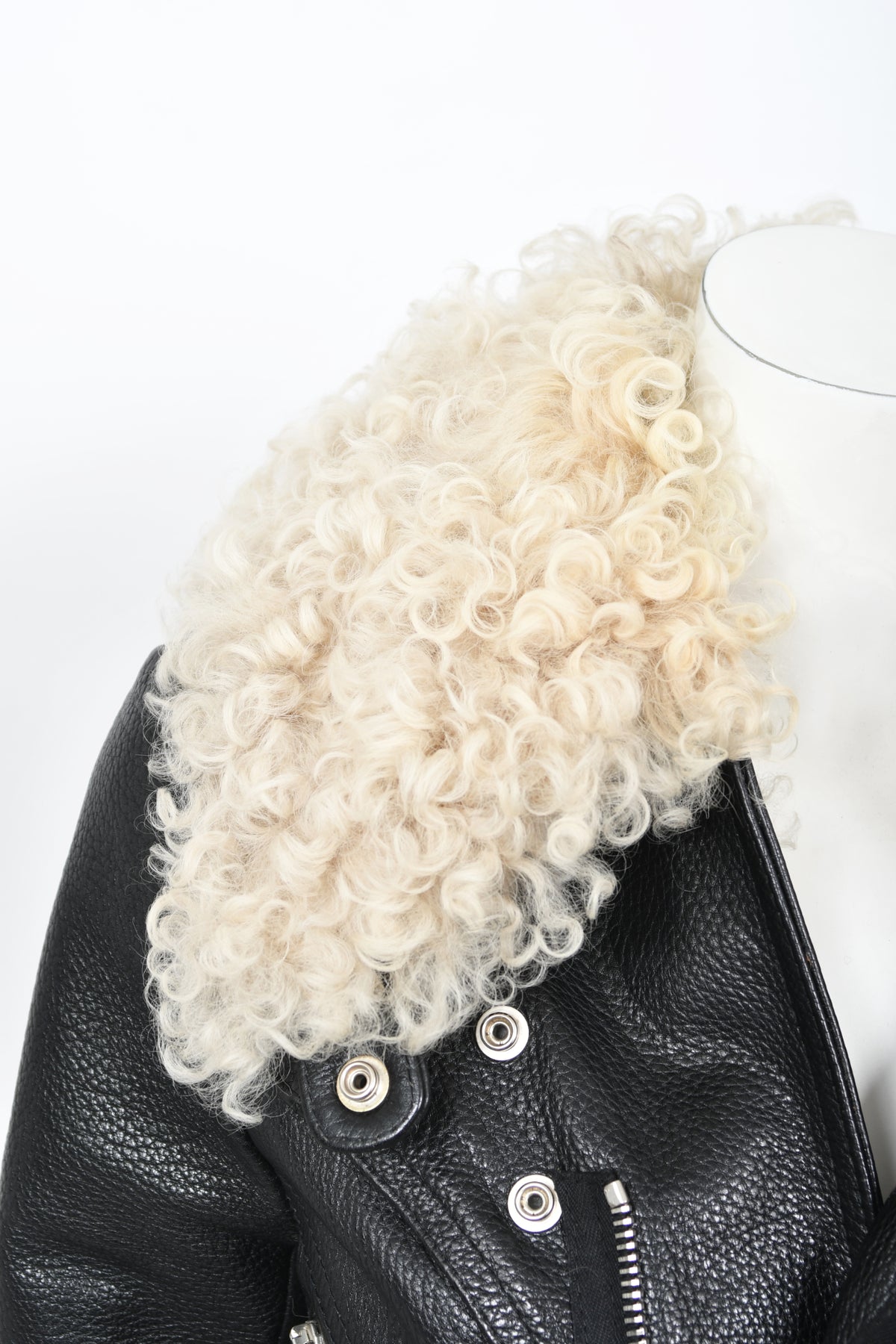 2004 Balenciaga Documented Runway Leather &amp; Shearling Motorcycle Jacket