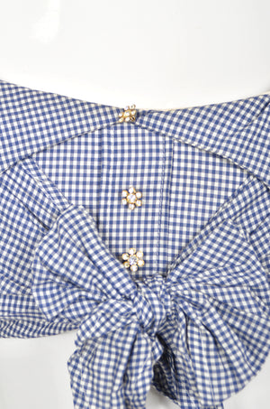 1992 Vivienne Westwood 'Salon Collection’ Editorial Gingham Cotton Cropped Corset & Shorts