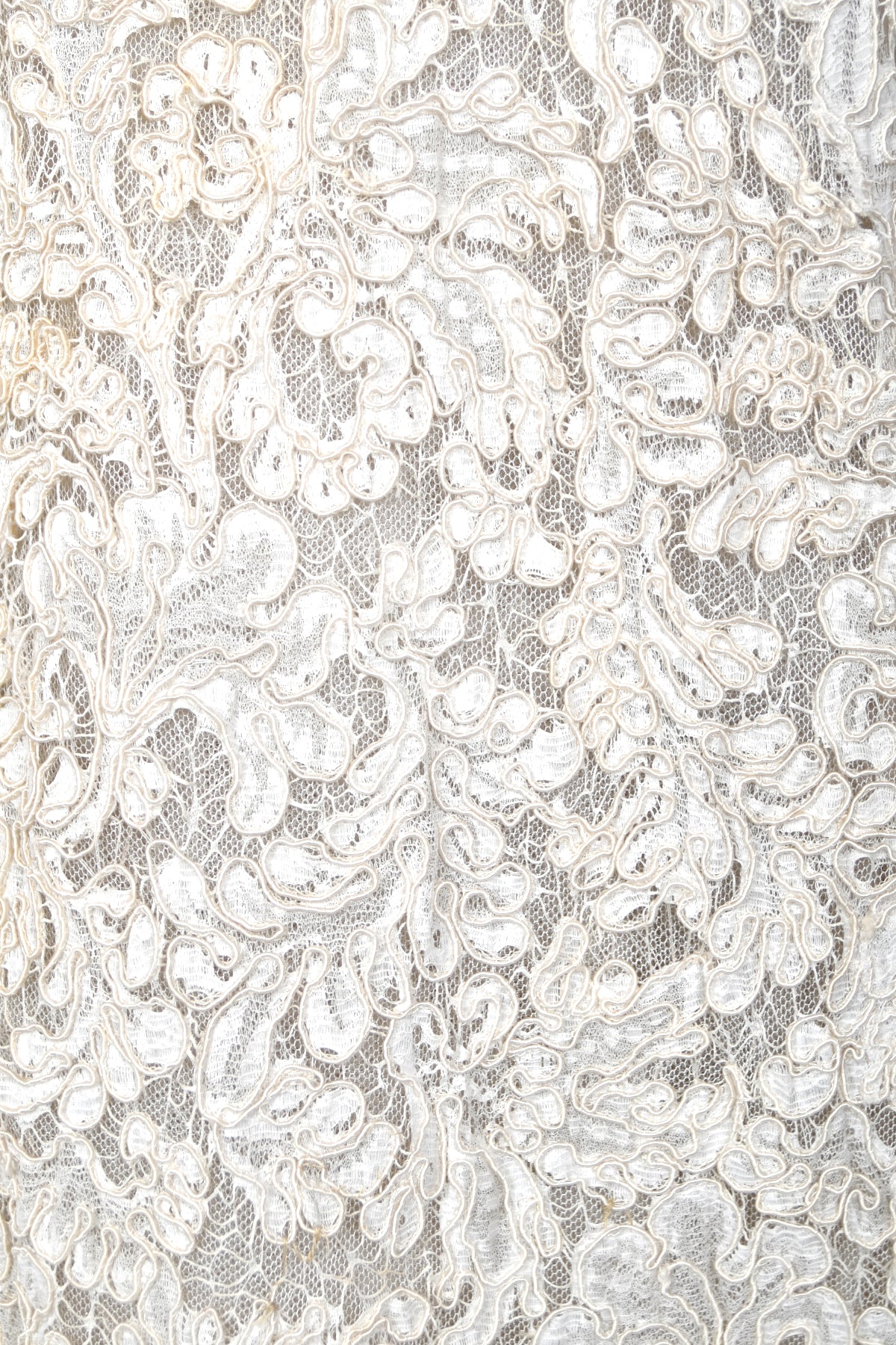 1956 Pierre Balmain Haute Couture Ivory French Lace Strapless Bustier Full-Skirt Dress