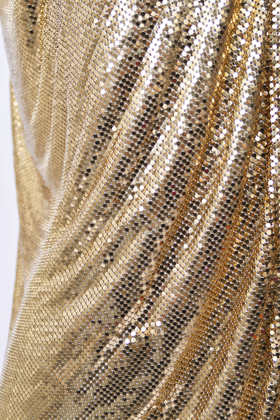 1994 Gianni Versace Iconic Gold Metal-Mesh Chainmail &amp; Leather Draped Mini Dress