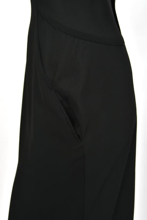 1998 Yohji Yamamoto Runway Black Crepe Asymmetric Avant-Garde Bias Cut Dress