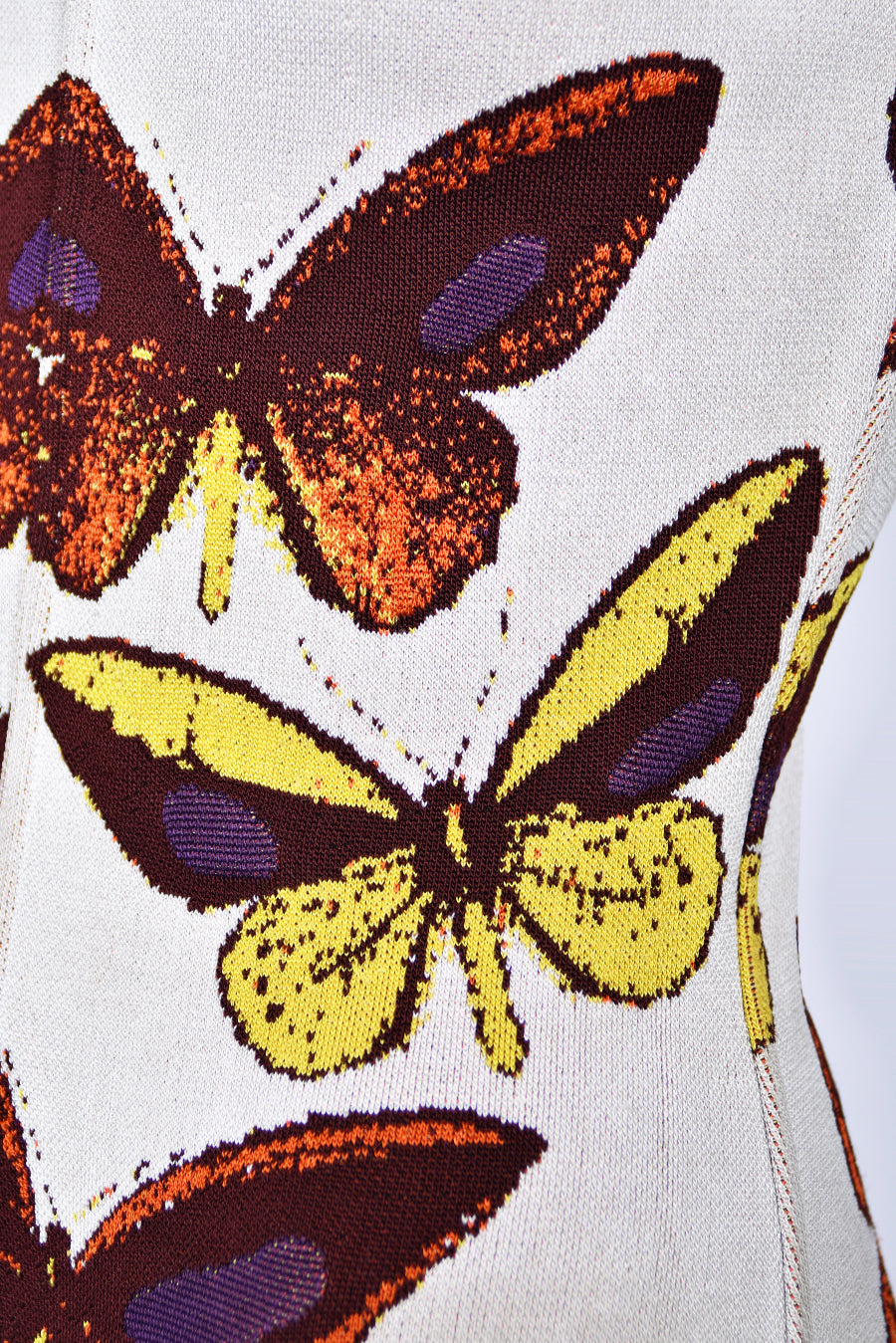 Vintage 1991 Azzedine Alaïa Iconic Butterfly Print Ivory