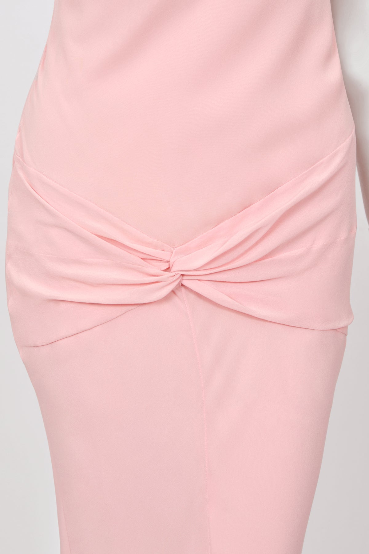 2004 Christian Dior by John Galliano Light Pink Silk Draped Shawl High Slit Bias-Cut Gown