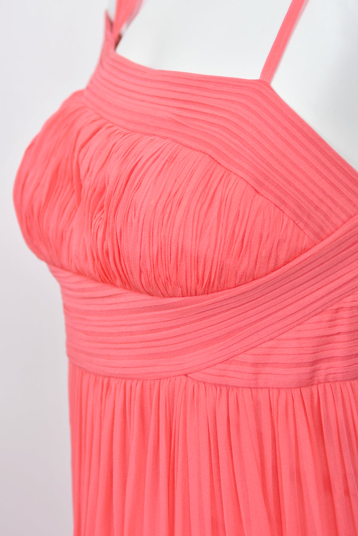2008 Versace Runway Bubblegum Pink Pleated Silk Goddess Gown