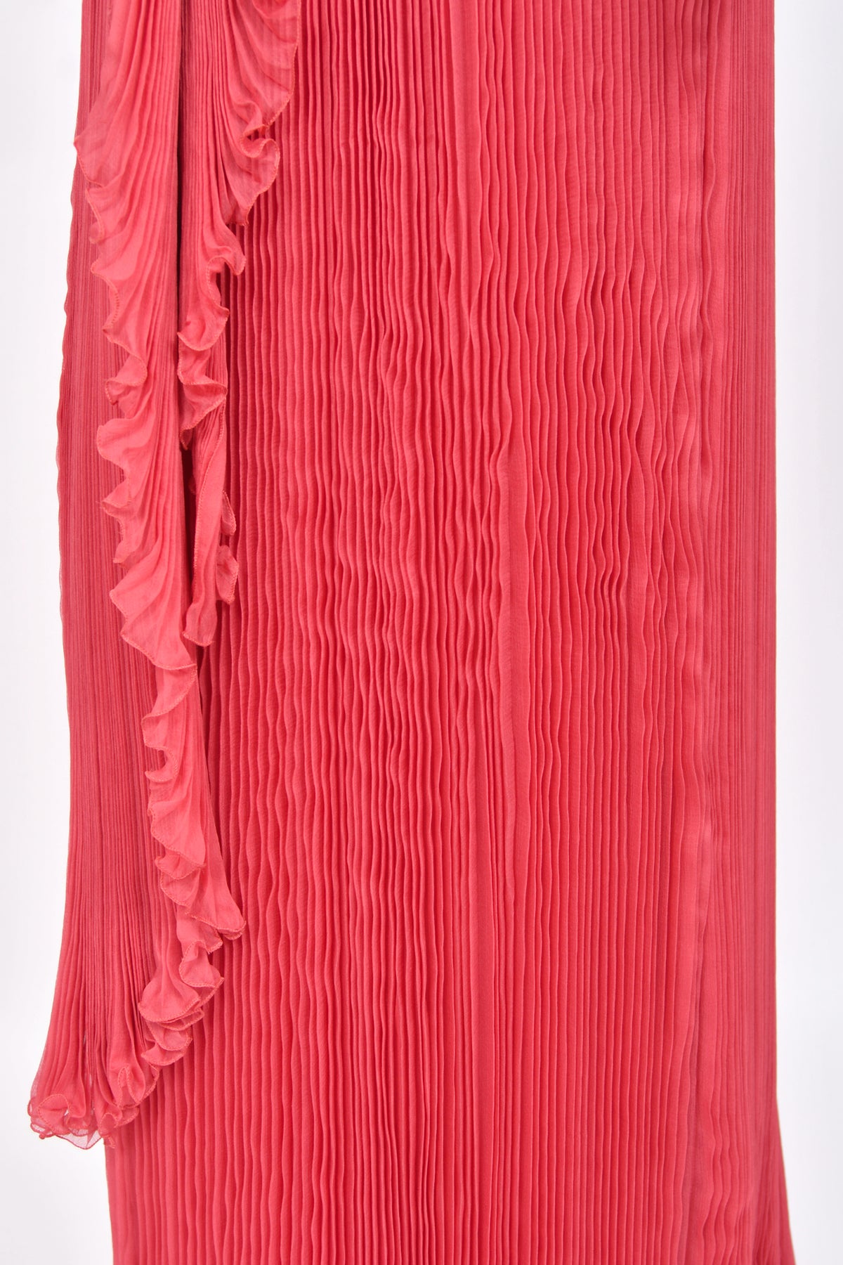 2007 Christian Dior by John Galliano Heavily-Pleated  Raspberry Silk Strapless Bustier Gown