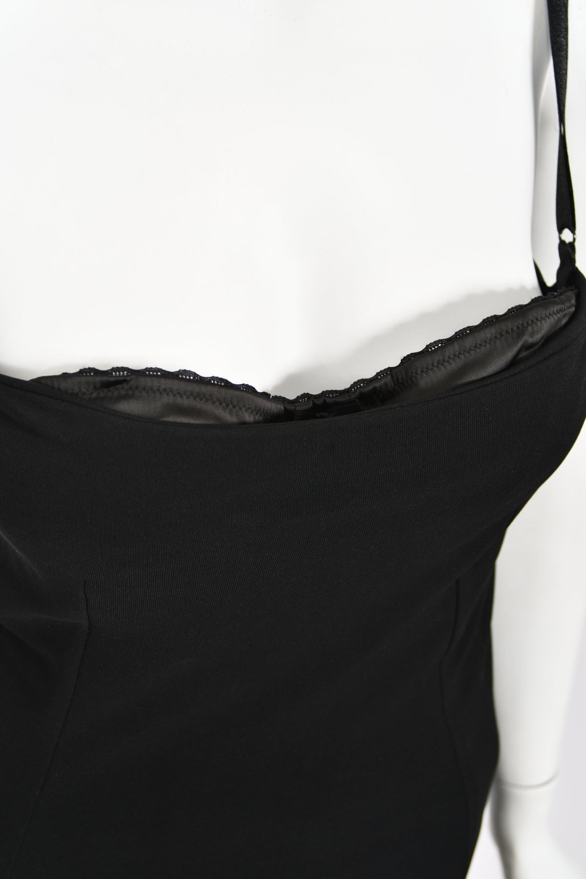 2001 Dolce &amp; Gabbana Black Built-In Bra Necktie Straps Backless Gown