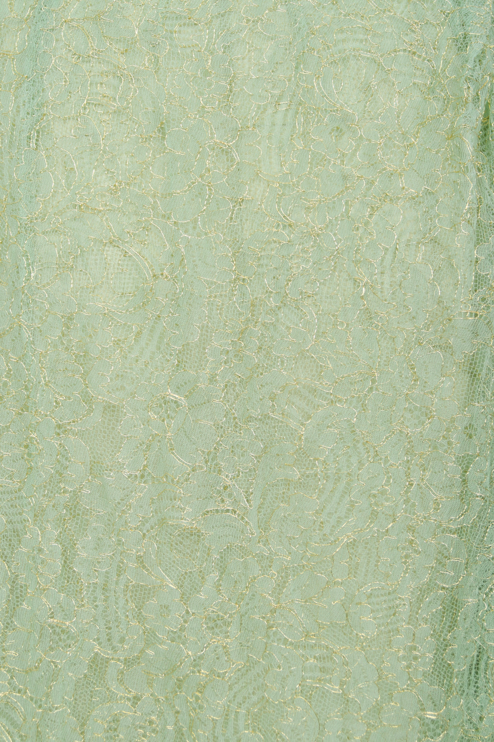 2007 John Galliano Metallic Mint-Green Lace &amp; Sheer Silk Tiered Ethereal Gown w/Tags