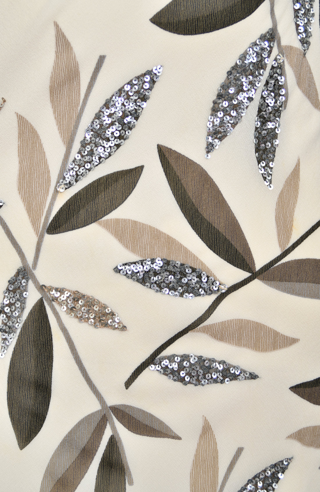 2008 Christian Dior by John Galliano Leaf Motif Sequin Silk Appliqué Bias-Cut Dress