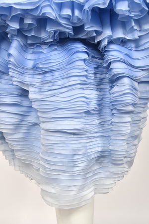 2015 Ralph & Russo Haute Couture Runway 'Blooming' Ombré Blue Silk Sculptural Dress