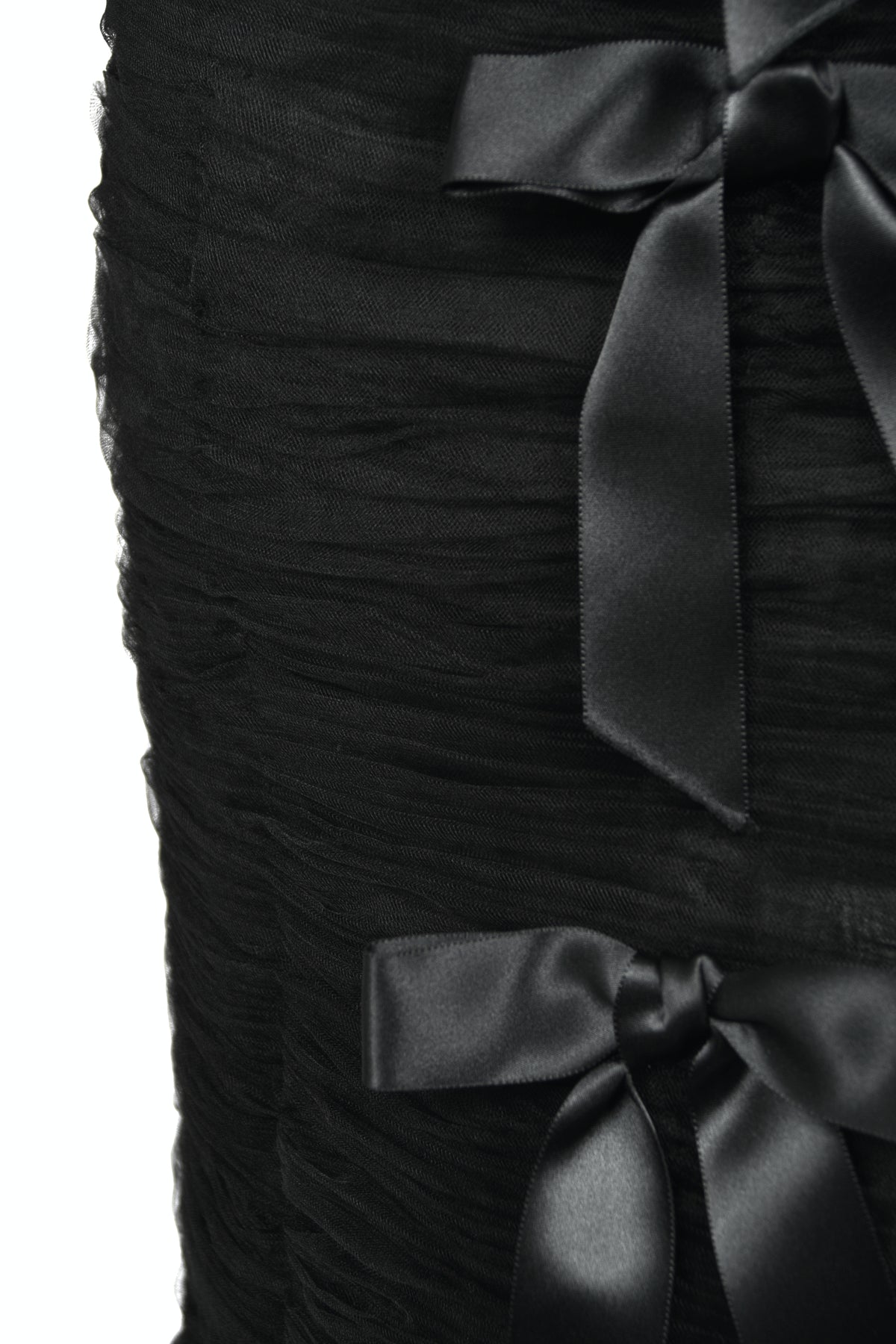 2011 Oscar de la Renta Black Ruched Silk Strapless Bustier Hourglass Trained Gown
