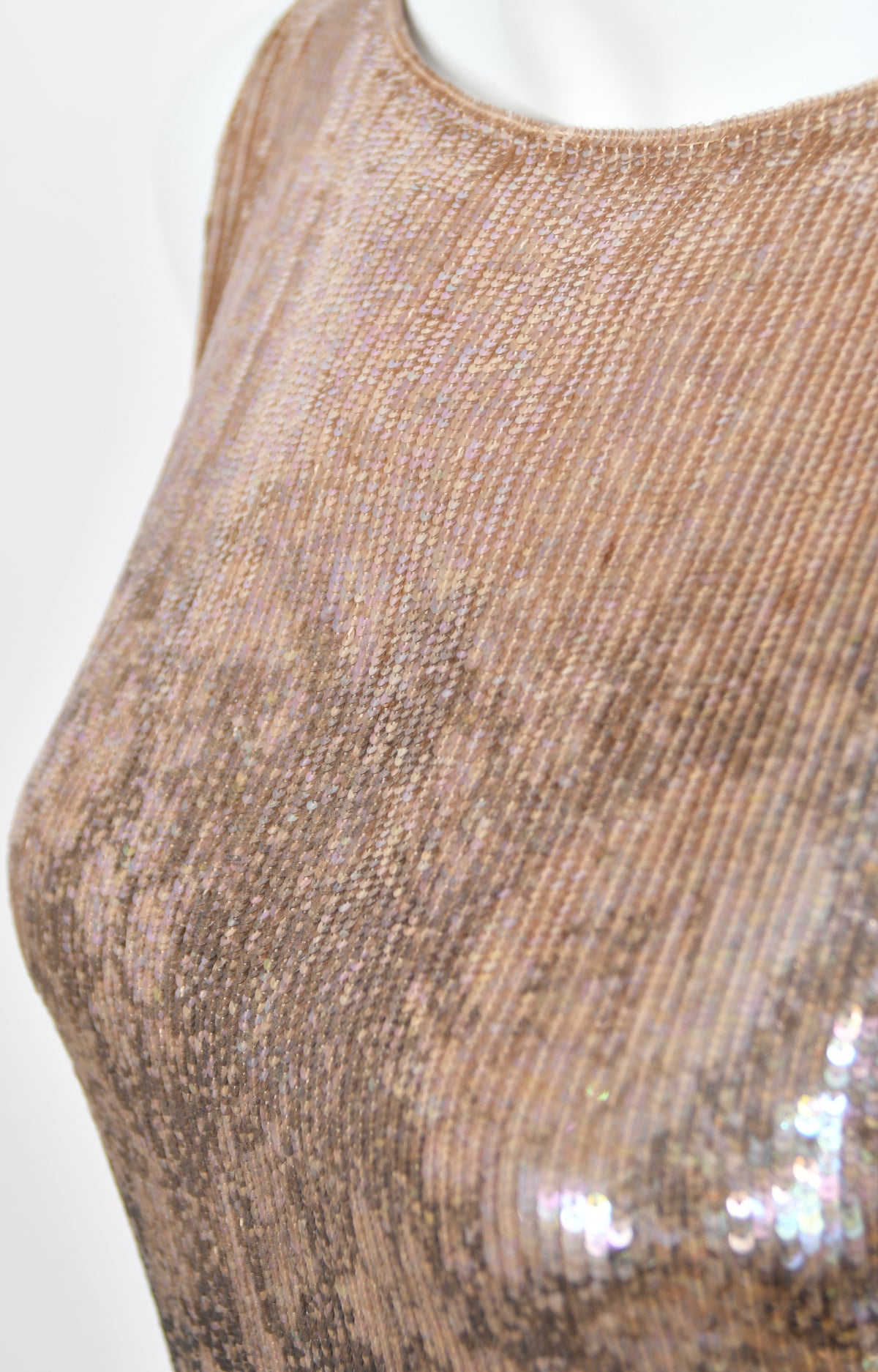 1997 Oscar de la Renta Runway Fully Sequin Floral Motif High-Slit Gown