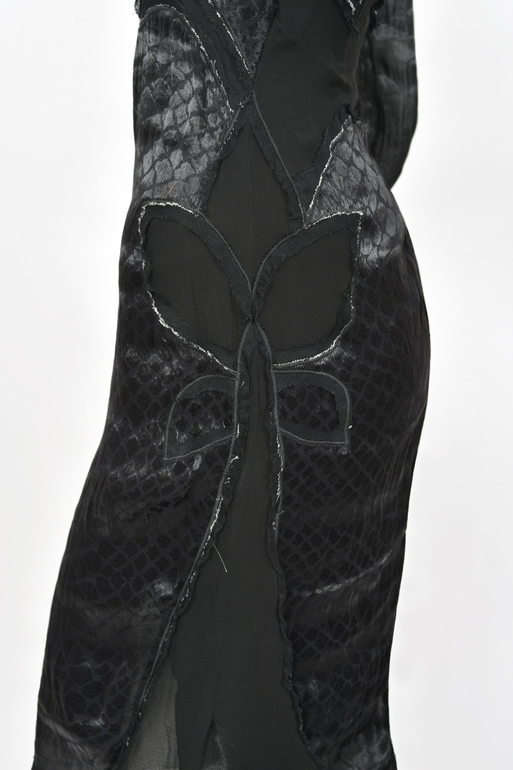 2004 Tom Ford for YSL Sheer Black Boned Off-Shoulder Hourglass Dress - Timeless Vixen 2004 Tom Ford for YSL Sheer Black Boned Off-Shoulder Hourglass Dress - Timeless Vixen