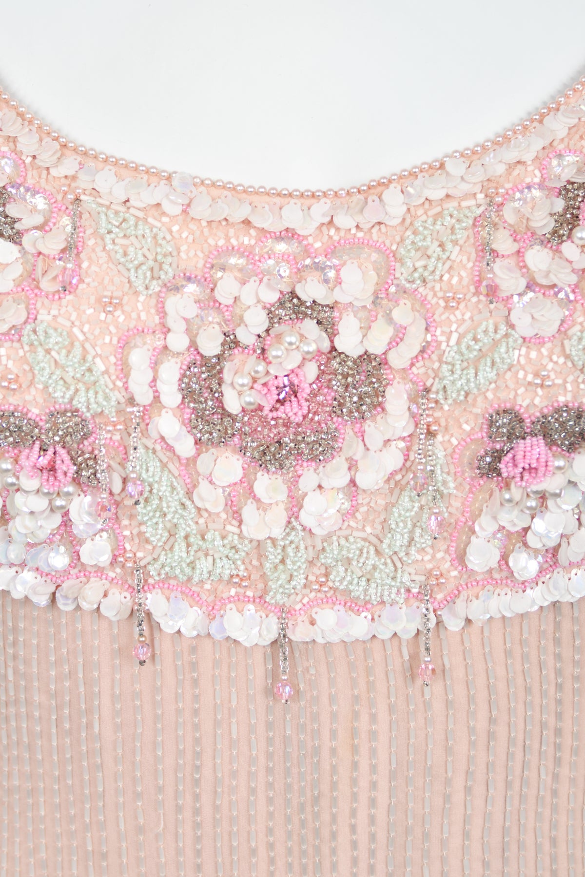 1960&#39;s Helen Rose Custom Couture Pale Pink Silk Fully-Beaded Glamour Gown