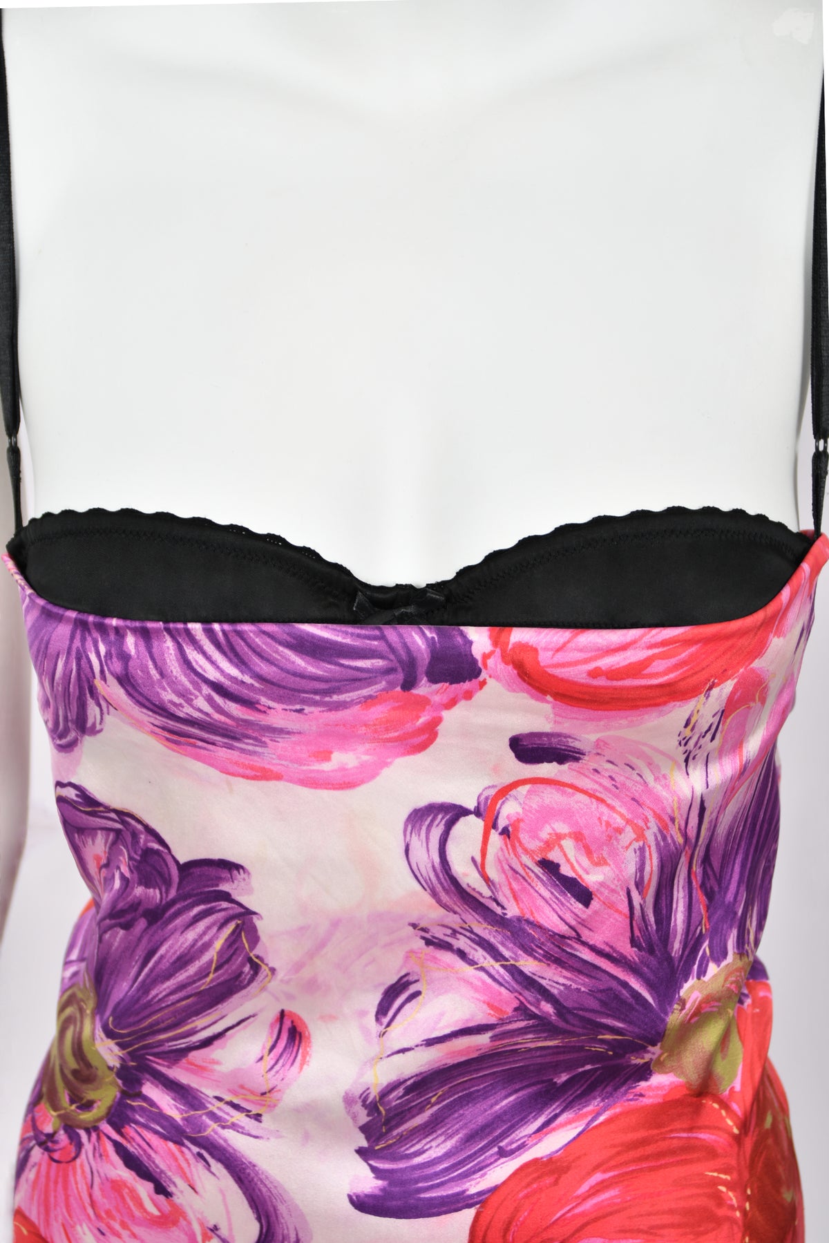 Vintage 2001 Dolce & Gabbana Floral Stretch Silk Built-In