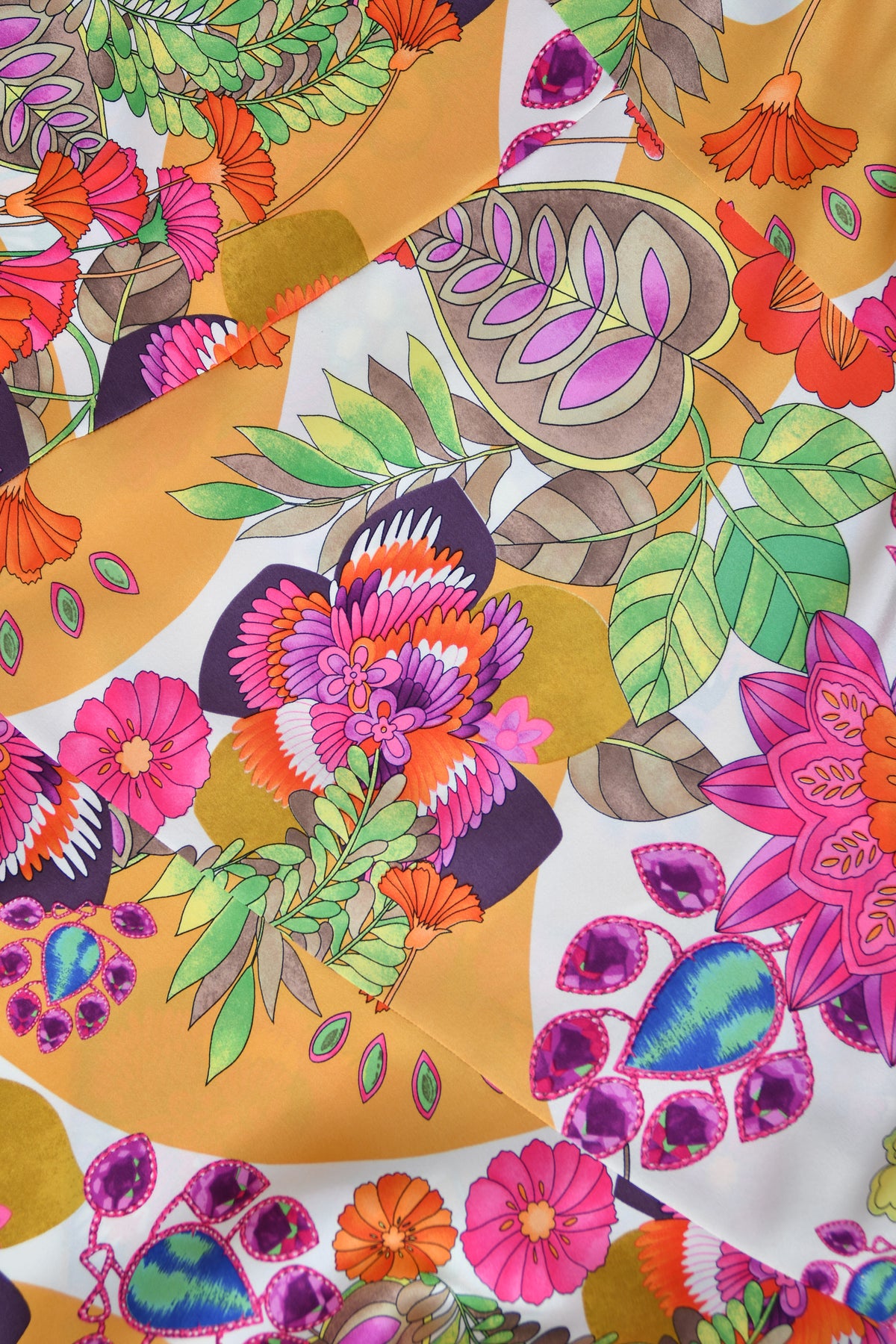 2005 Christian Dior by John Galliano Colorful Tie Dye Floral Silk Bias-Cut Dress