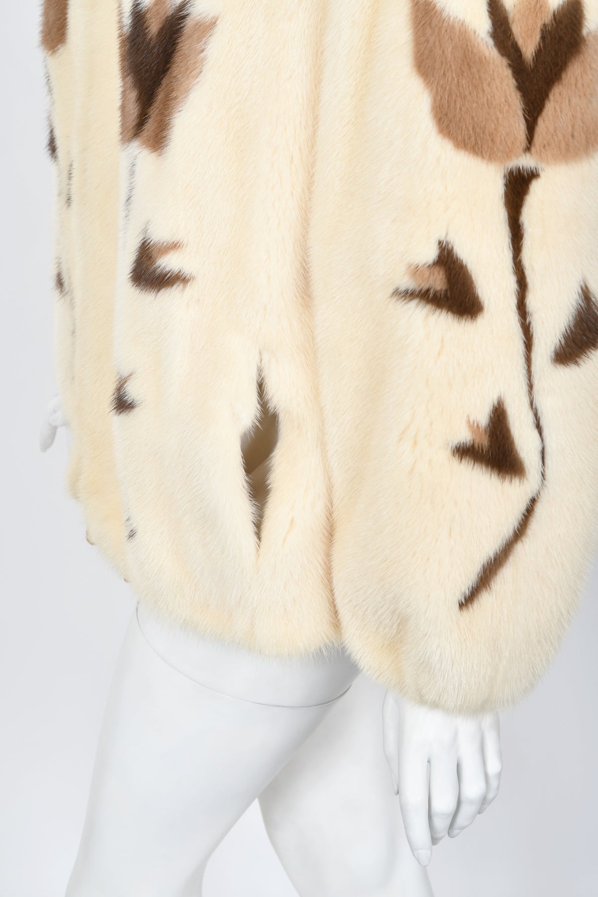 1980&#39;s Balenciaga Couture &#39;Butterflies &amp; Flowers&#39; Printed Mink Fur Bomber Jacket
