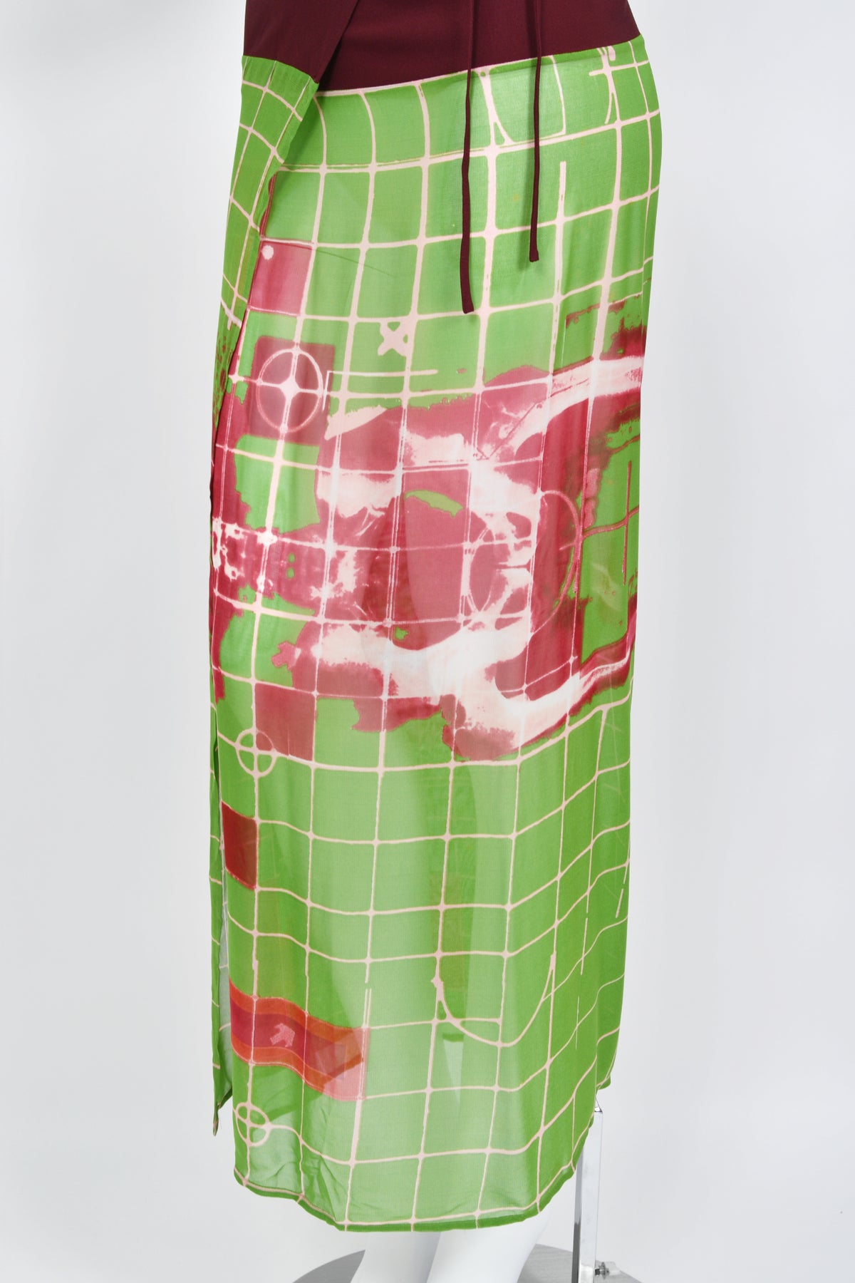 1996 Jean Paul Gaultier Cyberbaba &#39;Sex and the City&#39; Graphic Silk Bustier Dress