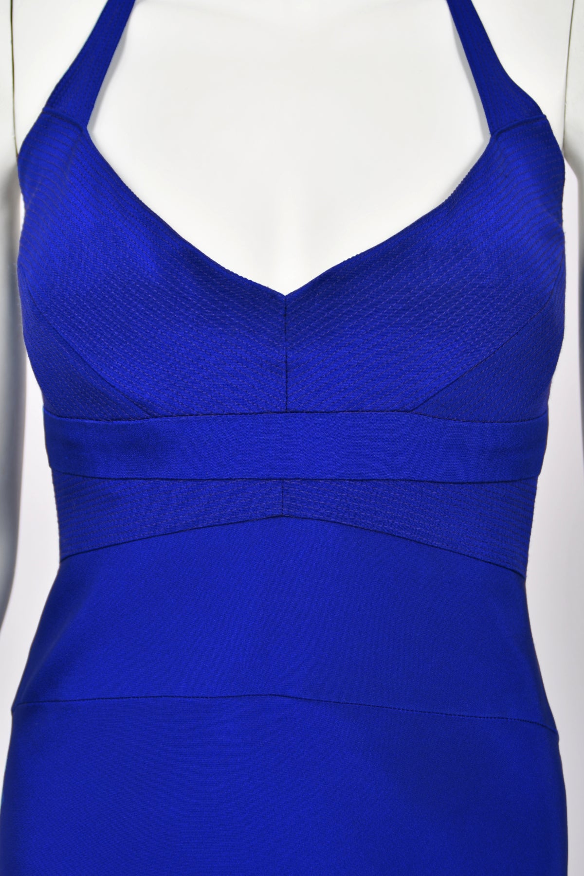 2013 Narciso Rodriguez Custom Couture for Tina Fey Sapphire Silk Bustier Gown