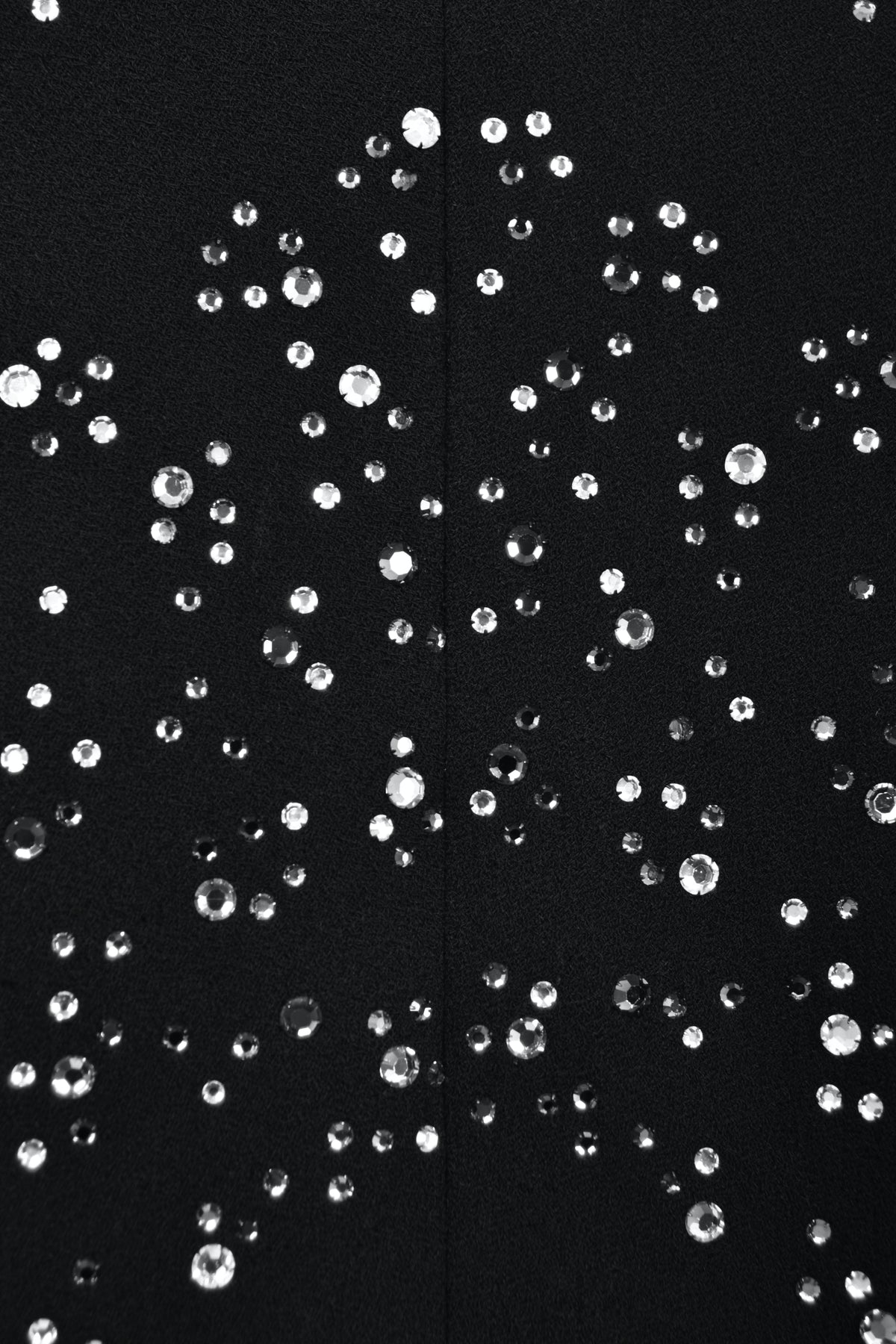 1960&#39;s Pauline Trigère Rhinestone Studded Black Wool Mod Trapeze Dress