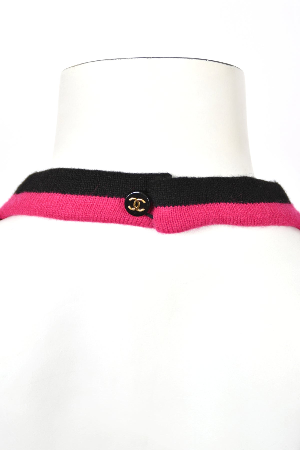 1994 Chanel by Karl Lagerfeld Black Sheer Silk Chiffon Pink Cashmere Trimmed Maxi Dress w/ Shawl