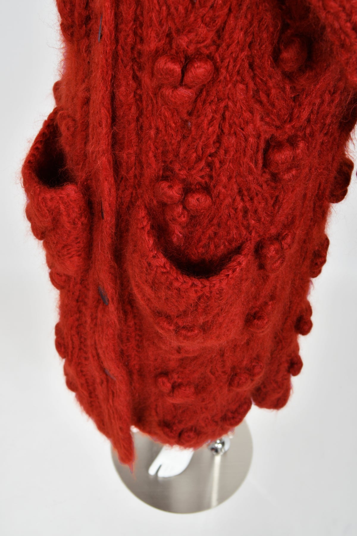 1999 Christian Dior by John Galliano Wine Red Wool Knit Shawl-Collar Sweater Coat