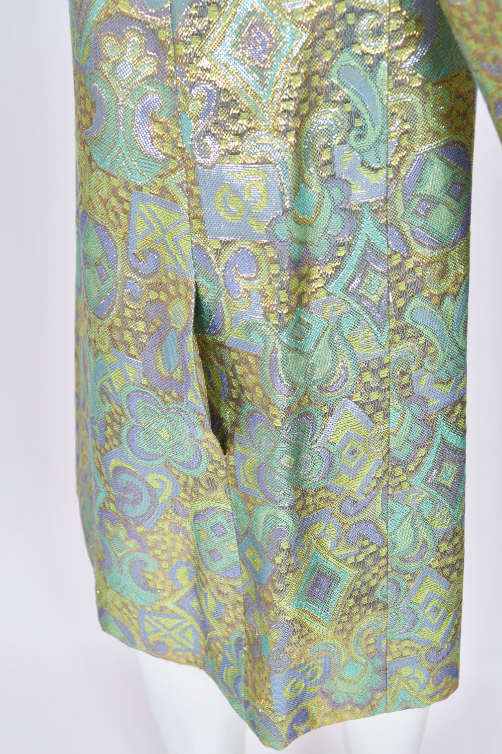 1960&#39;s Bob Bugnand Couture Beaded Metallic Silk-Brocade Dress &amp; Matching Coat