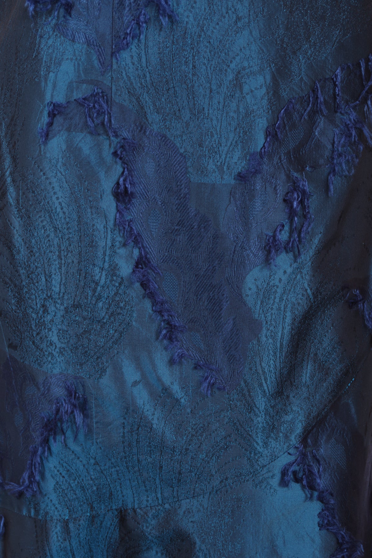 1999 Christian Dior by John Galliano Sapphire Blue Eyelash Silk Backless Bias-Cut Gown