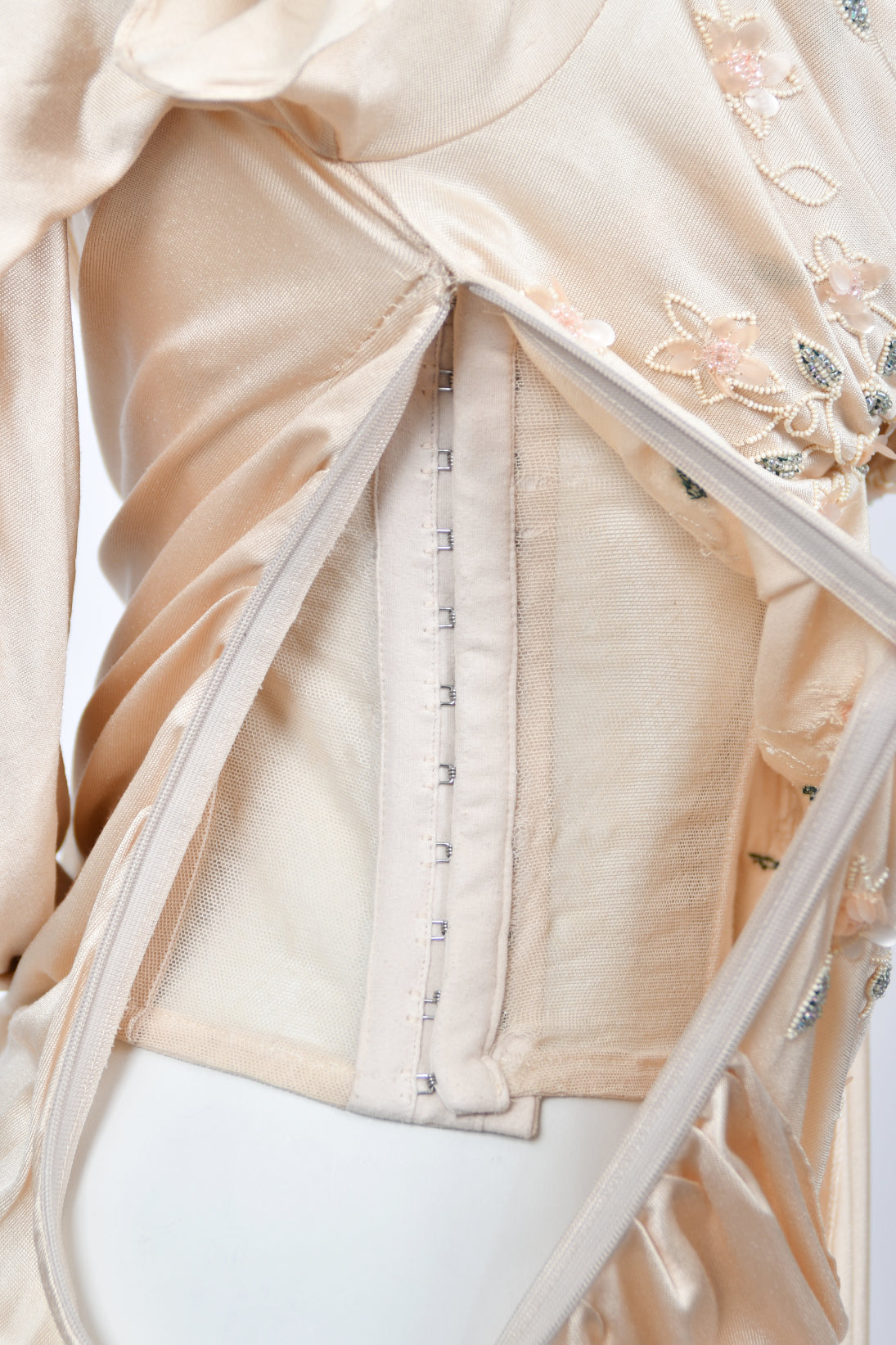 2007 Christian Dior by John Galliano Beaded Blush-Pink Silk Draped Goddess Gown