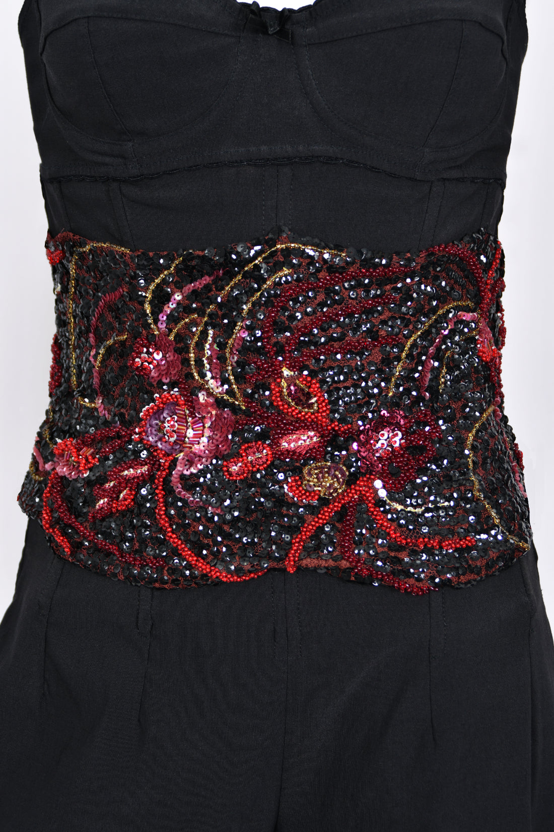 1999 Dolce &amp; Gabbana Custom Couture for Whitney Houston Beaded Bustier Jumpsuit