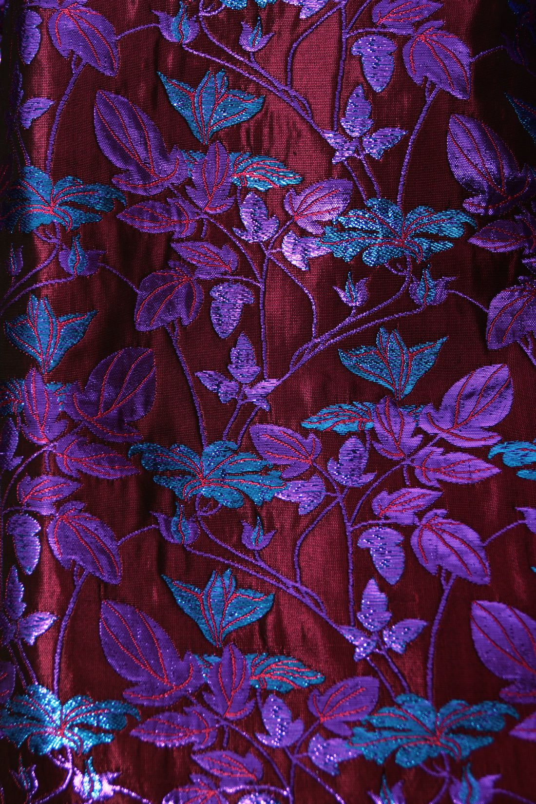 1989 Nina Ricci Haute Couture Metallic Fuchsia Silk Brocade Strapless Skirted Dress