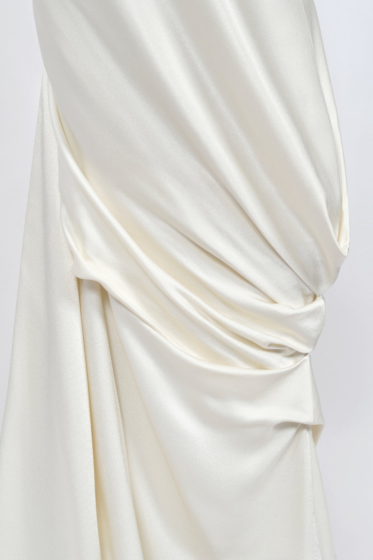 1999 John Galliano ‘Ballets Russes’ Collection Ivory Silk Ruched Bias-Cut Trained Slip Gown