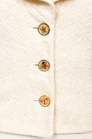 1998 John Galliano 'Haut Bohème' Collection Ivory Fitted Textural Jacket & Bias-Cut Maxi Skirt Set