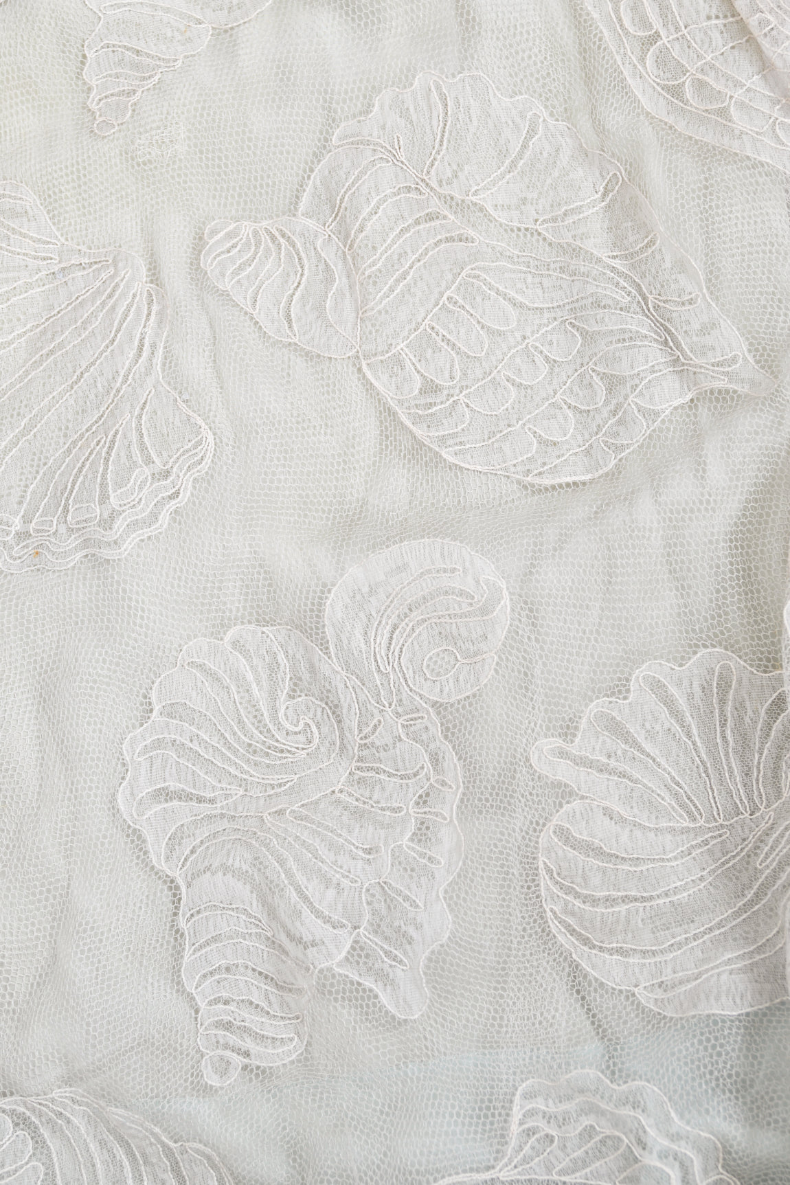 1932 Worth Couture for Elizabeth Arden Sequin Ivory Seashell Motif Lace Gown