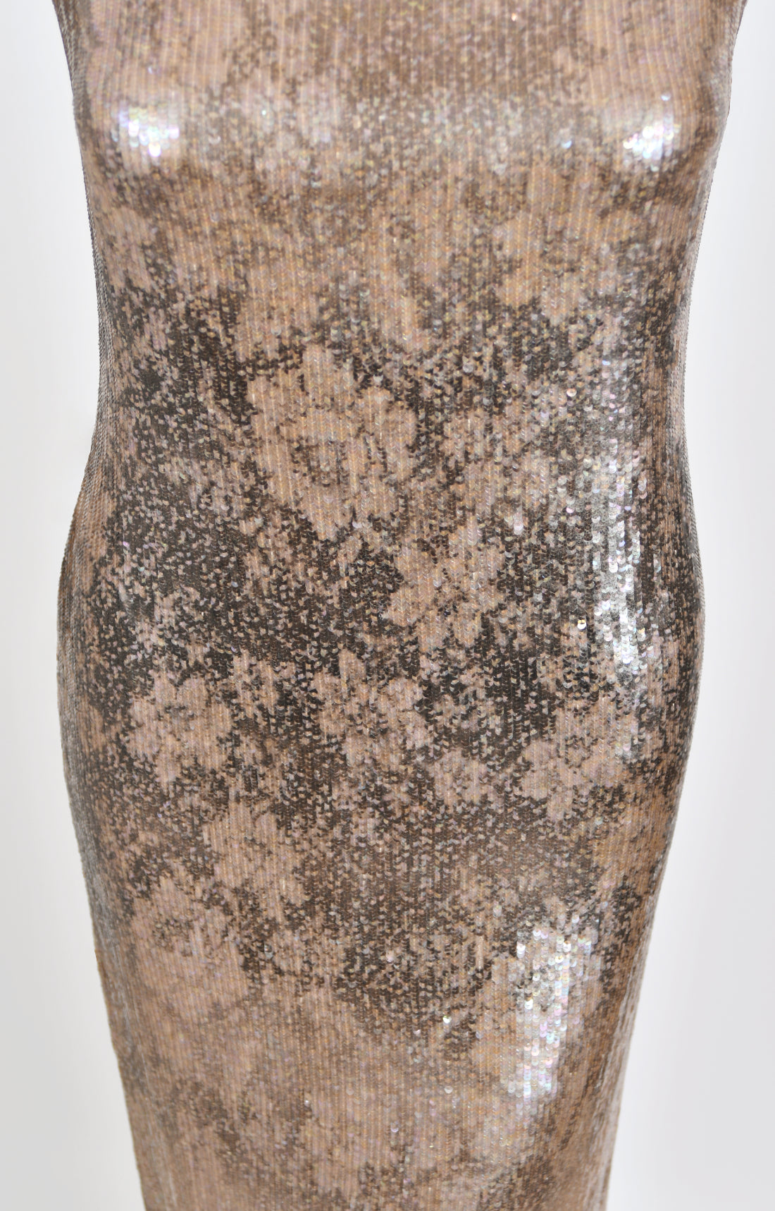 1997 Oscar de la Renta Runway Fully Sequin Floral Motif High-Slit Gown