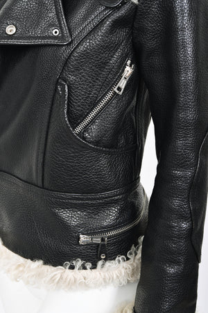 2004 Balenciaga Documented Runway Leather & Shearling Motorcycle Jacket