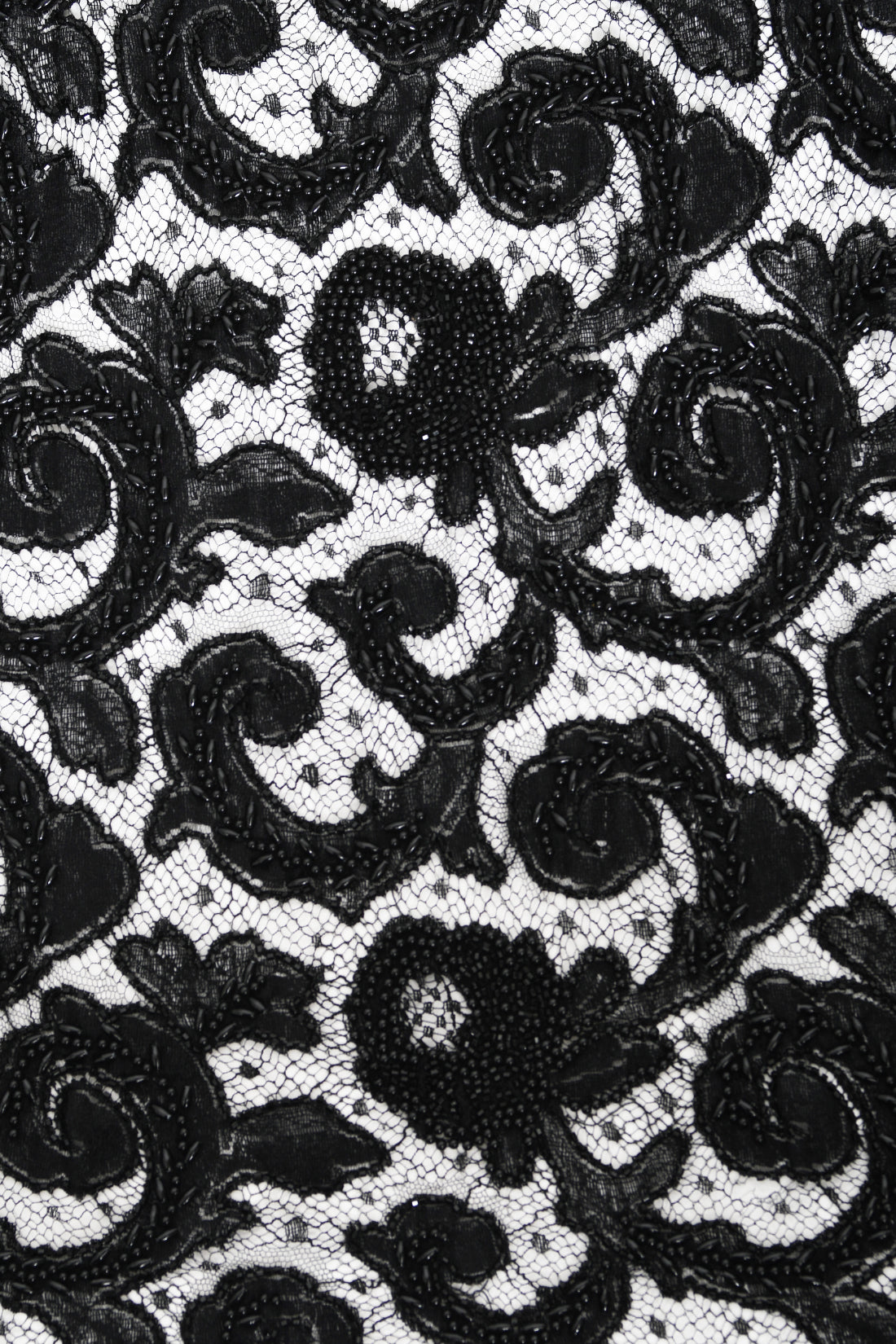 1998 Hanae Mori Haute Couture Beaded Sheer Lace &amp; Chiffon Hourglass Gown