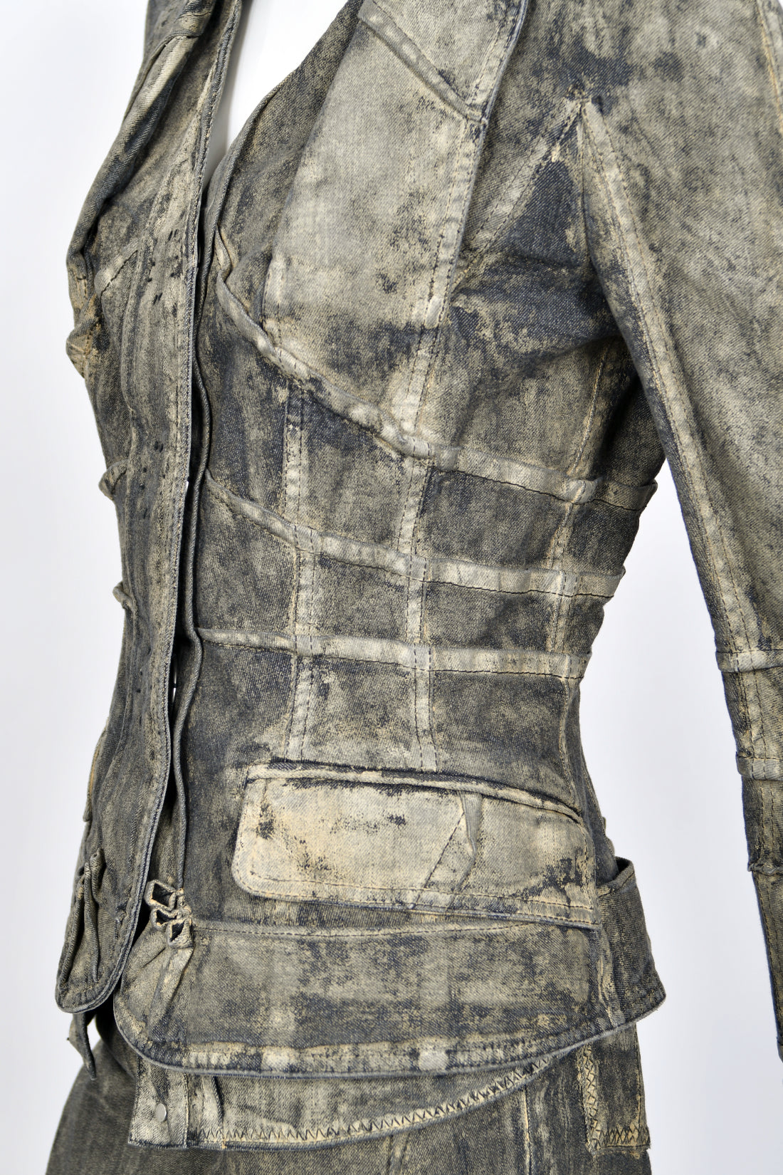 2006 Christian Dior by John Galliano Runway Painted Denim Jacket &amp; Pants w/ Tags