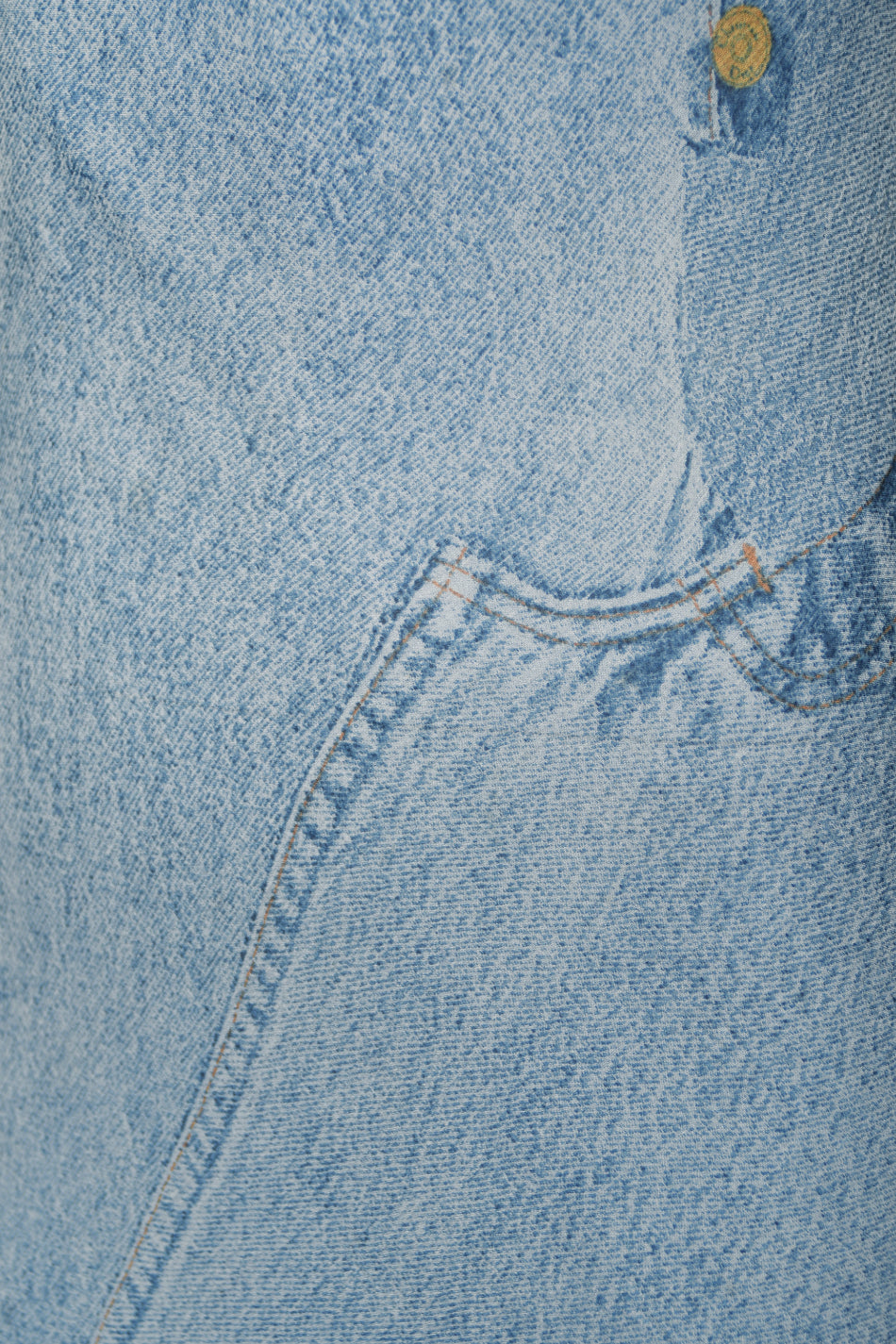 2000 Christian Dior by John Galliano Trompe L&#39;oeil Denim Print Silk Bias-Cut Dress