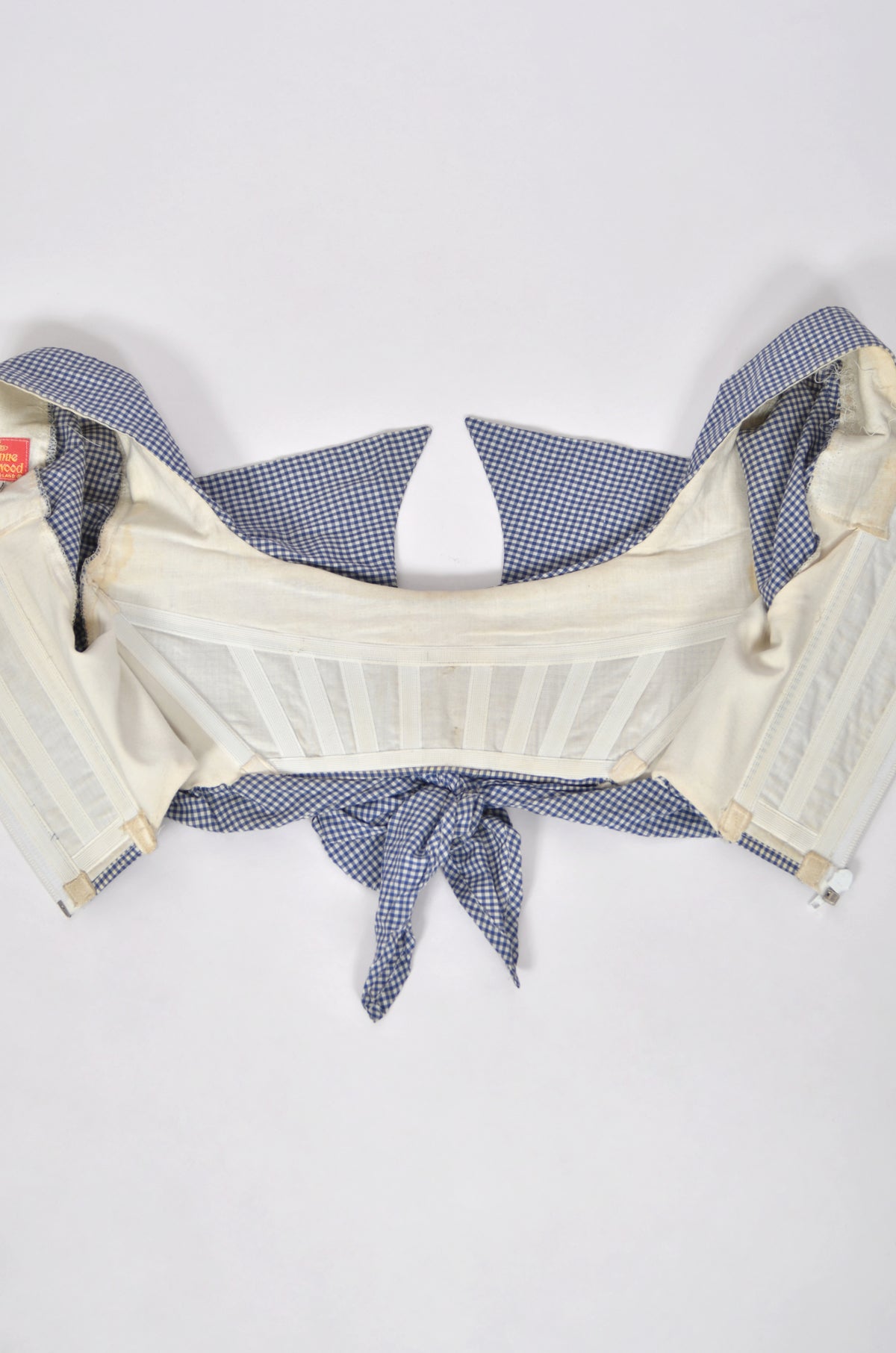 1992 Vivienne Westwood 'Salon Collection’ Editorial Gingham Cotton Cropped Corset &amp; Shorts