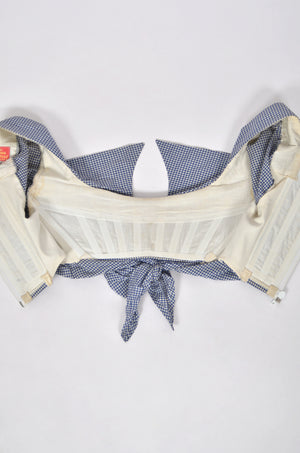 1992 Vivienne Westwood 'Salon Collection’ Editorial Gingham Cotton Cropped Corset & Shorts
