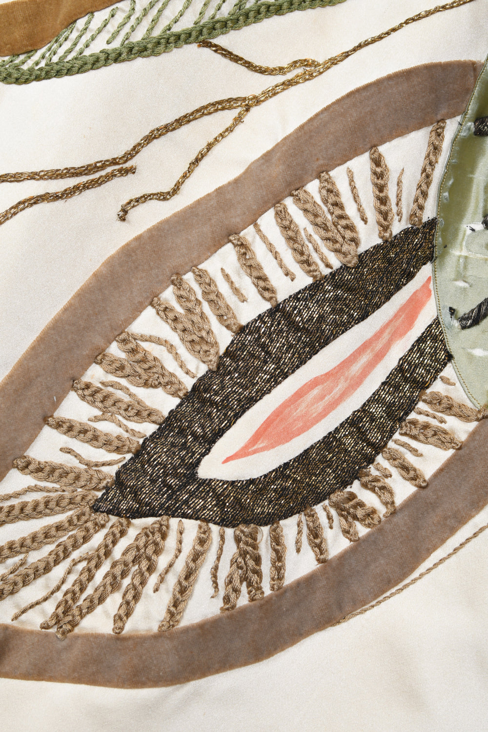 1950's Emilio Schuberth Italian Couture 'Under The Sea' Motif Satin Gown