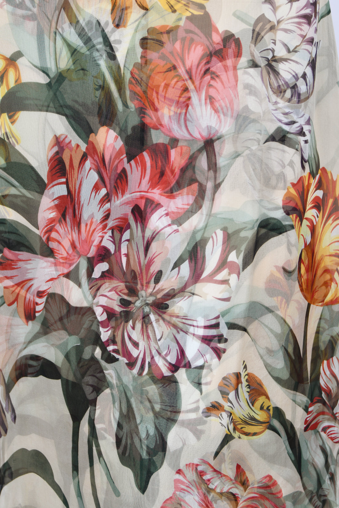 2005 Valentino Cruise Collection Colorful Floral Silk Low-Cut Halter Tiered Gown