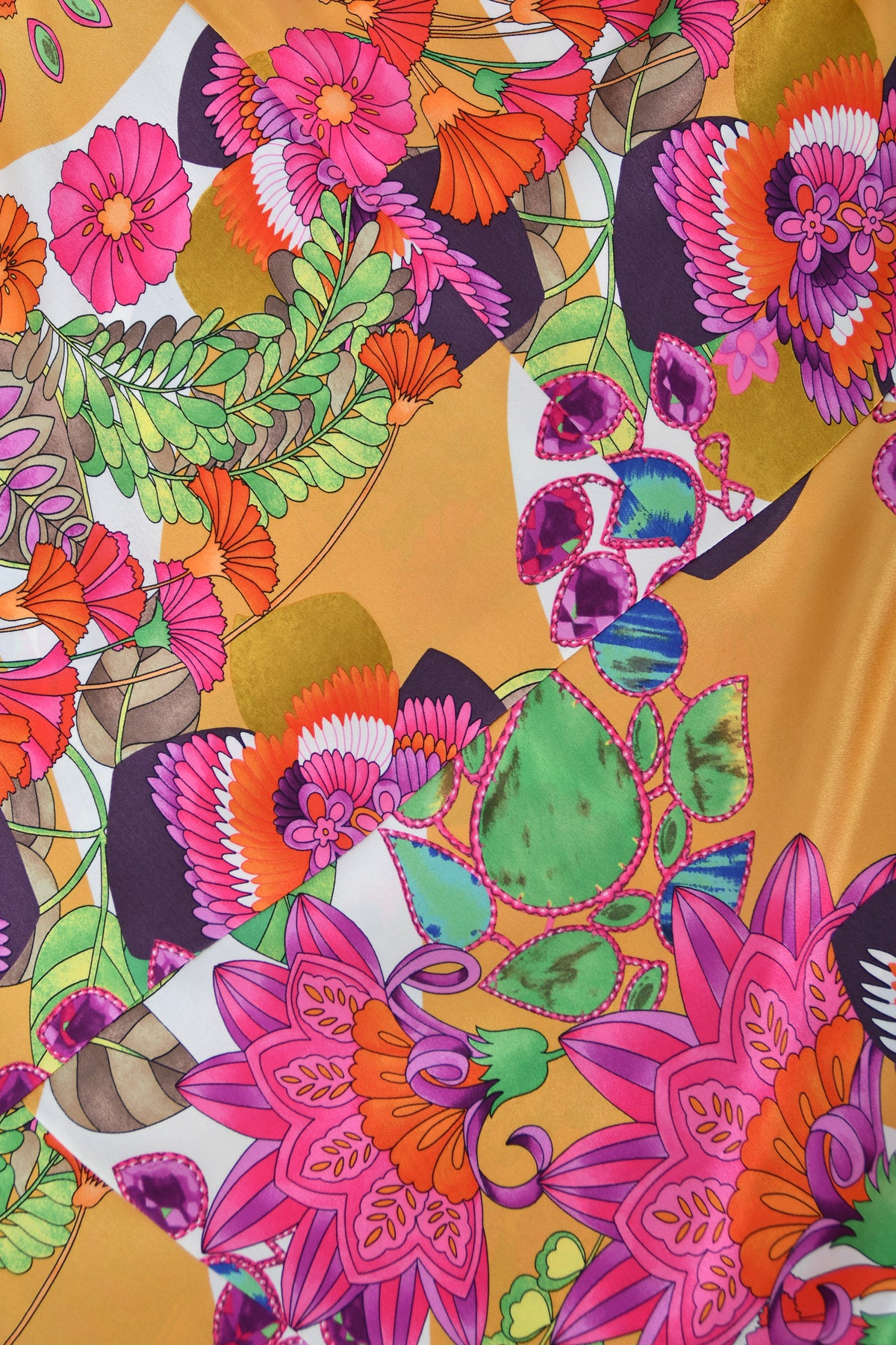 2005 Christian Dior by John Galliano Colorful Tie Dye Floral Silk Bias-Cut Dress